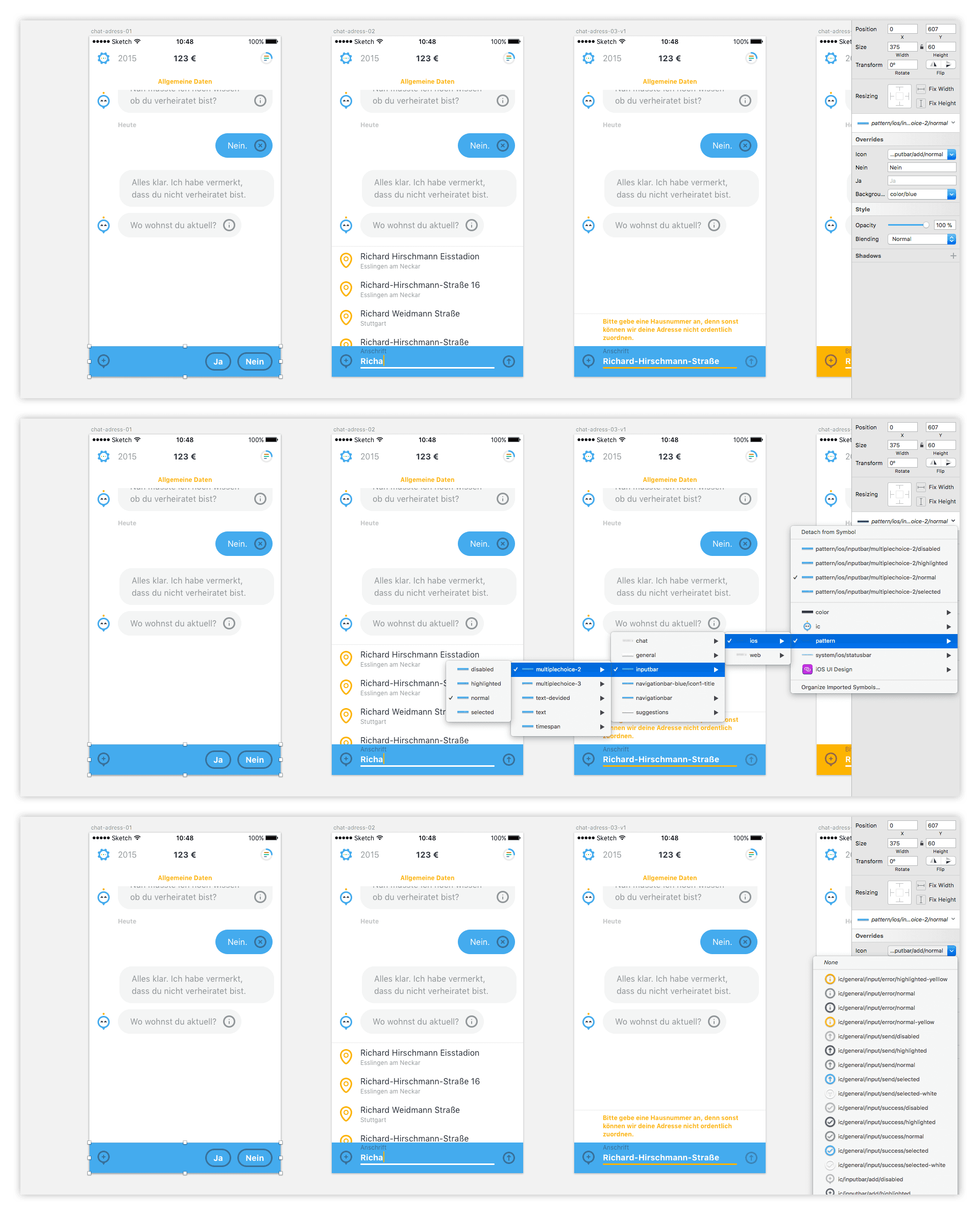 Anwenden der Symbole der Pattern Library in Sketch